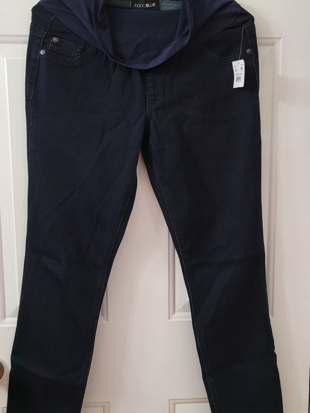 Indigo Blue Women's Skinny Maternity Jeans - Dark Navy